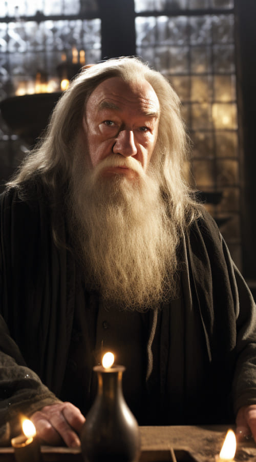 imagem de Dumbledore, representando o arquétipo do mago