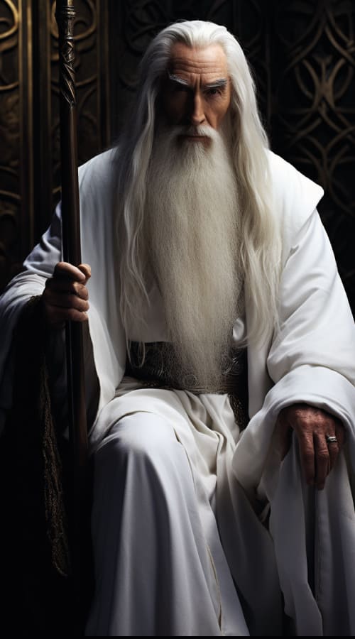 imagem de Saruman, representando o arquétipo do mago